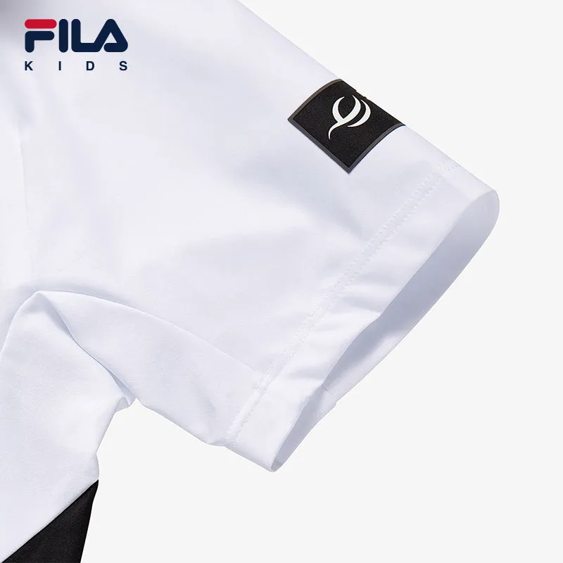 (130-170cm) FILA KIDS PERFORMANCE GOLF Boy's Short Sleeve Polo in White