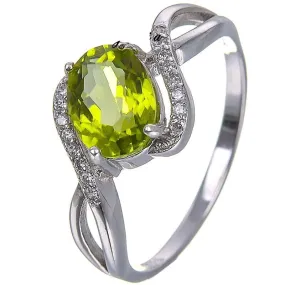 1.5ct Peridot 6*8mm Green Gemstone Ring - 925 Sterling Silver