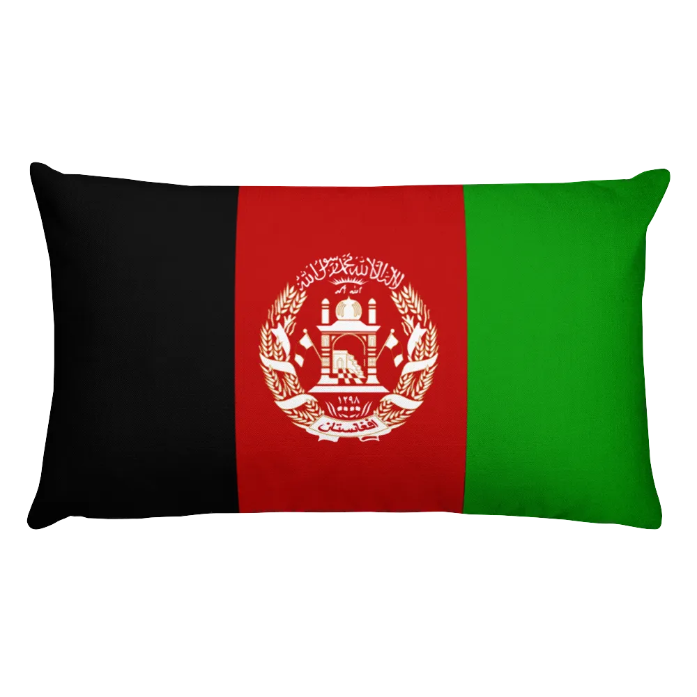 Afghanistan Flag Allover Print Rectangular Pillow