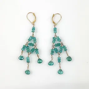 Apatite 14K Gold Chandelier Earrings