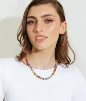 Arista Slider Necklace in Rainbow Ombré