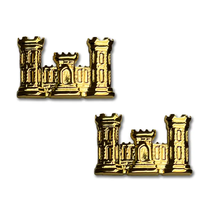 Army Officer Branch Insignia Lapel Pin Set - Corps of Engineers