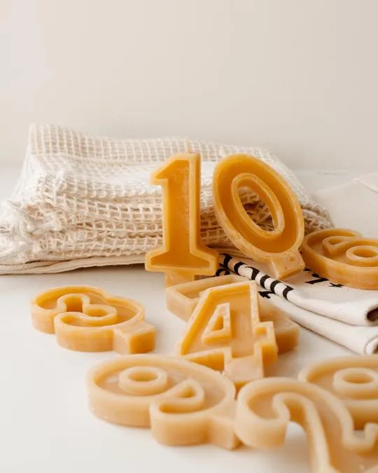 Beeswax Number Candles