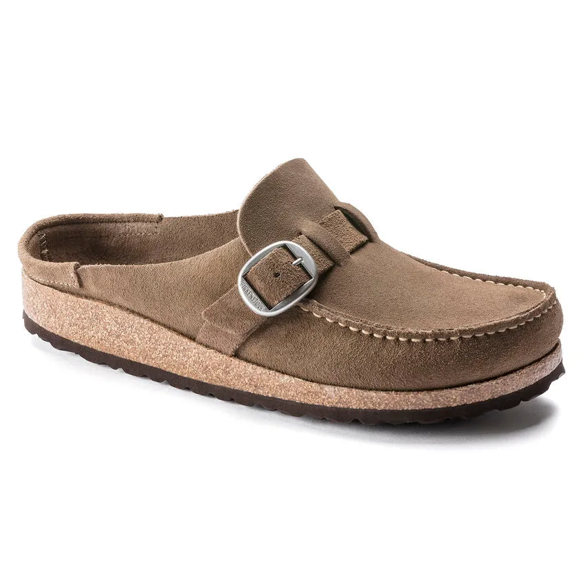 'Birkenstock USA' Women's Buckley Suede Leather Clog - Grey Taupe