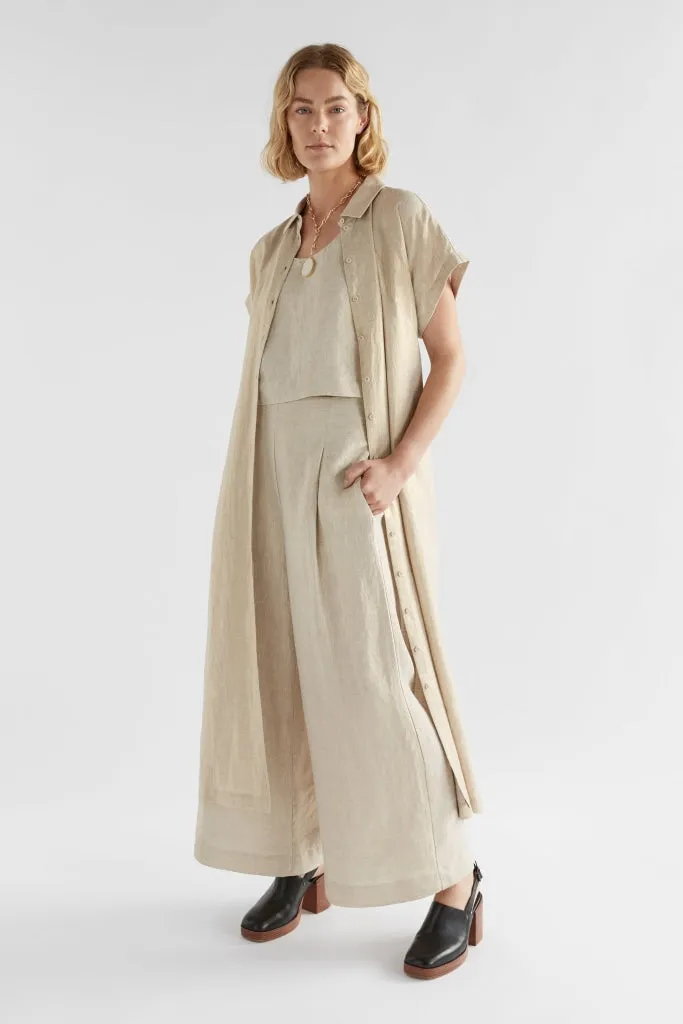 Elk The Label - Metalen Shirt Dress - Gold Linen