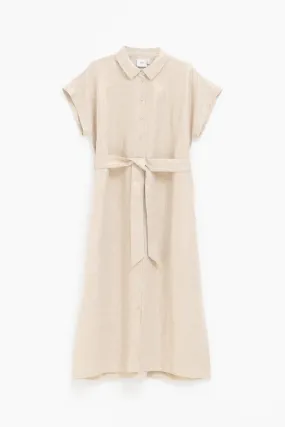 Elk The Label - Metalen Shirt Dress - Gold Linen