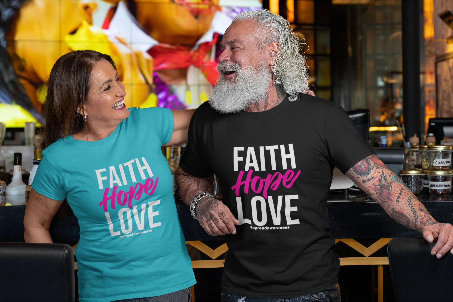 Faith Hope Love Spread Awareness Graphic Tee