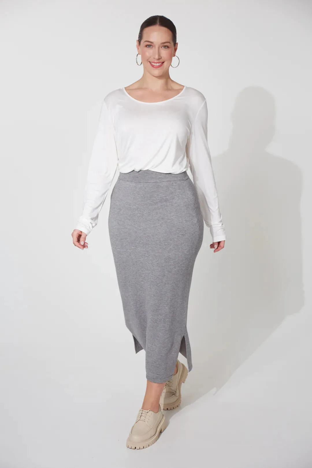 HAVEN Nikolai Knit Skirt GRAY