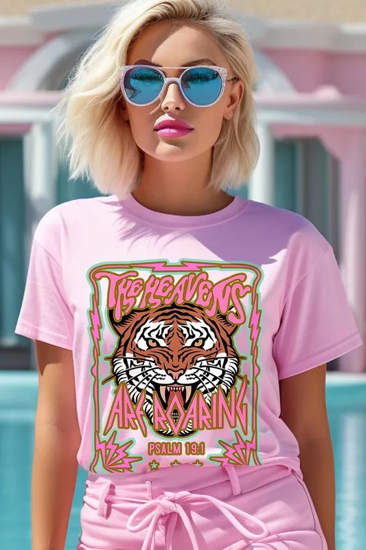 Heavens Roaring Tiger Psalm 19:1 Graphic T Shirts