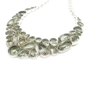 Indira Green Amethyst Silver Necklace