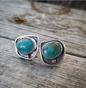 Large Green Turquoise Studs