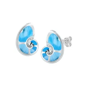 Larimar Liilii Nautilus Shell Earrings