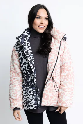 Mixed Leopard Puffer Jacket