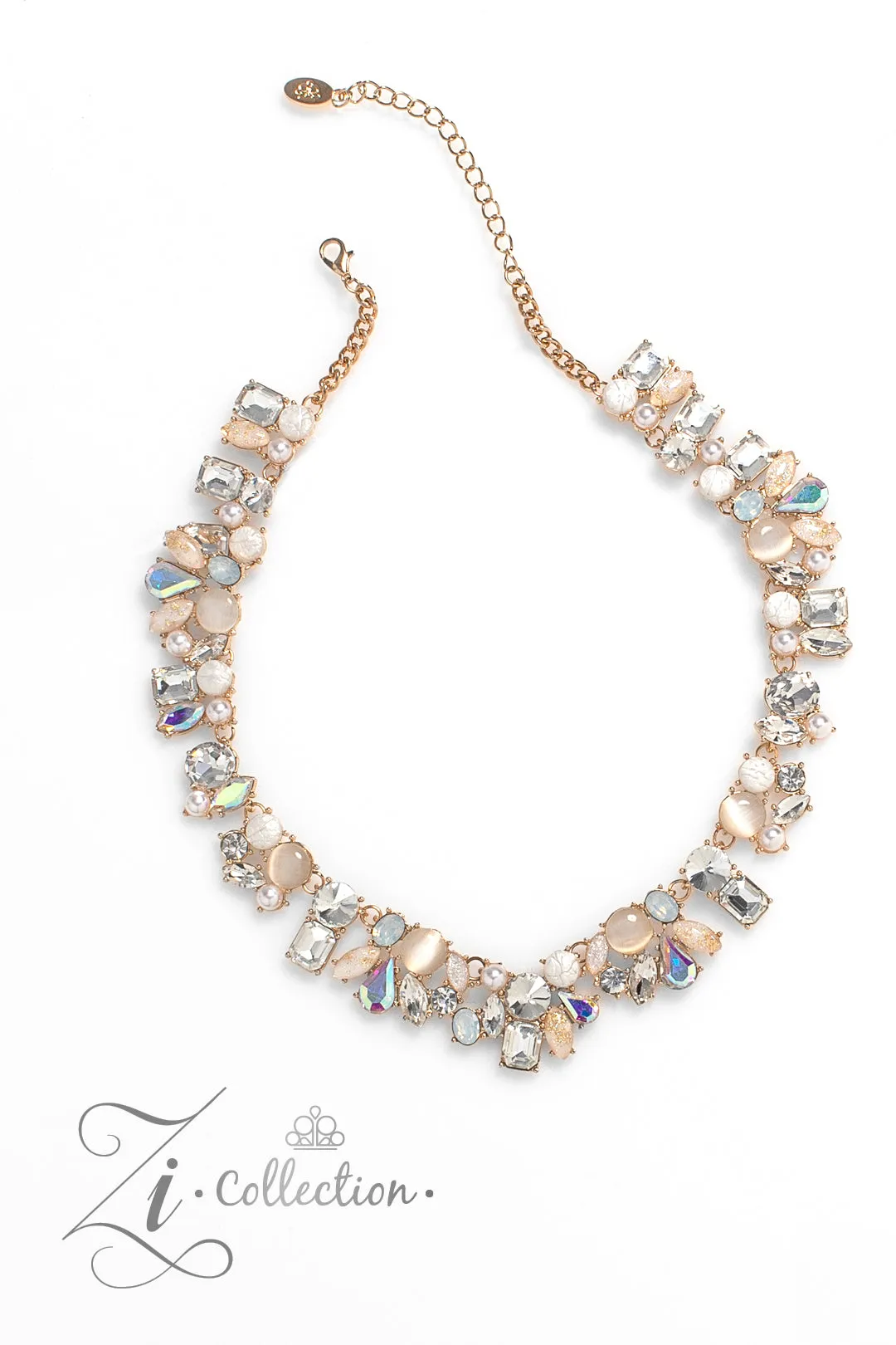 Paparazzi Enchanting Gold 2023 Zi Collection Necklace & Earring Set