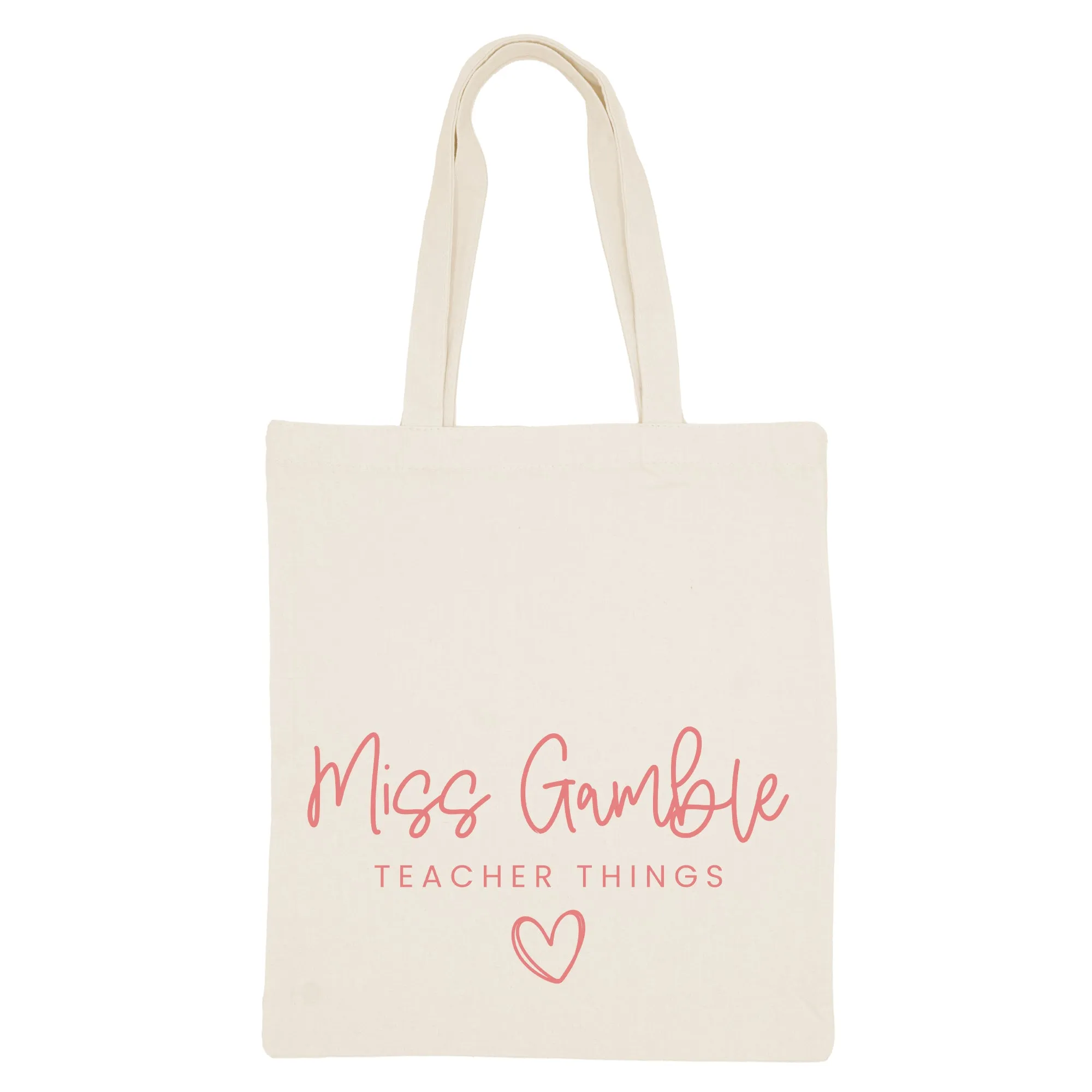 Personalized Teacher Canvas Tote Bag - Teacher Things