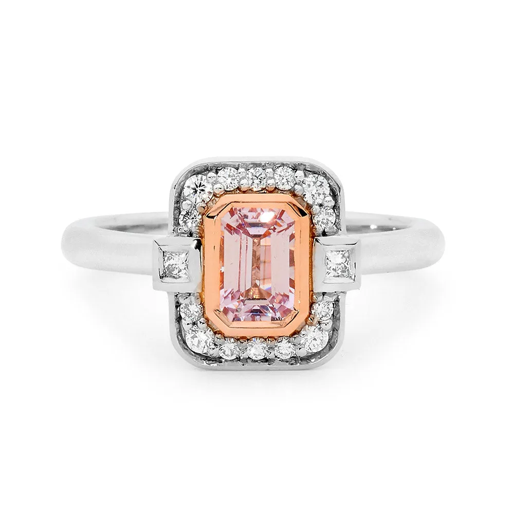 Pink Sapphire and Diamond Ring