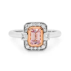 Pink Sapphire and Diamond Ring