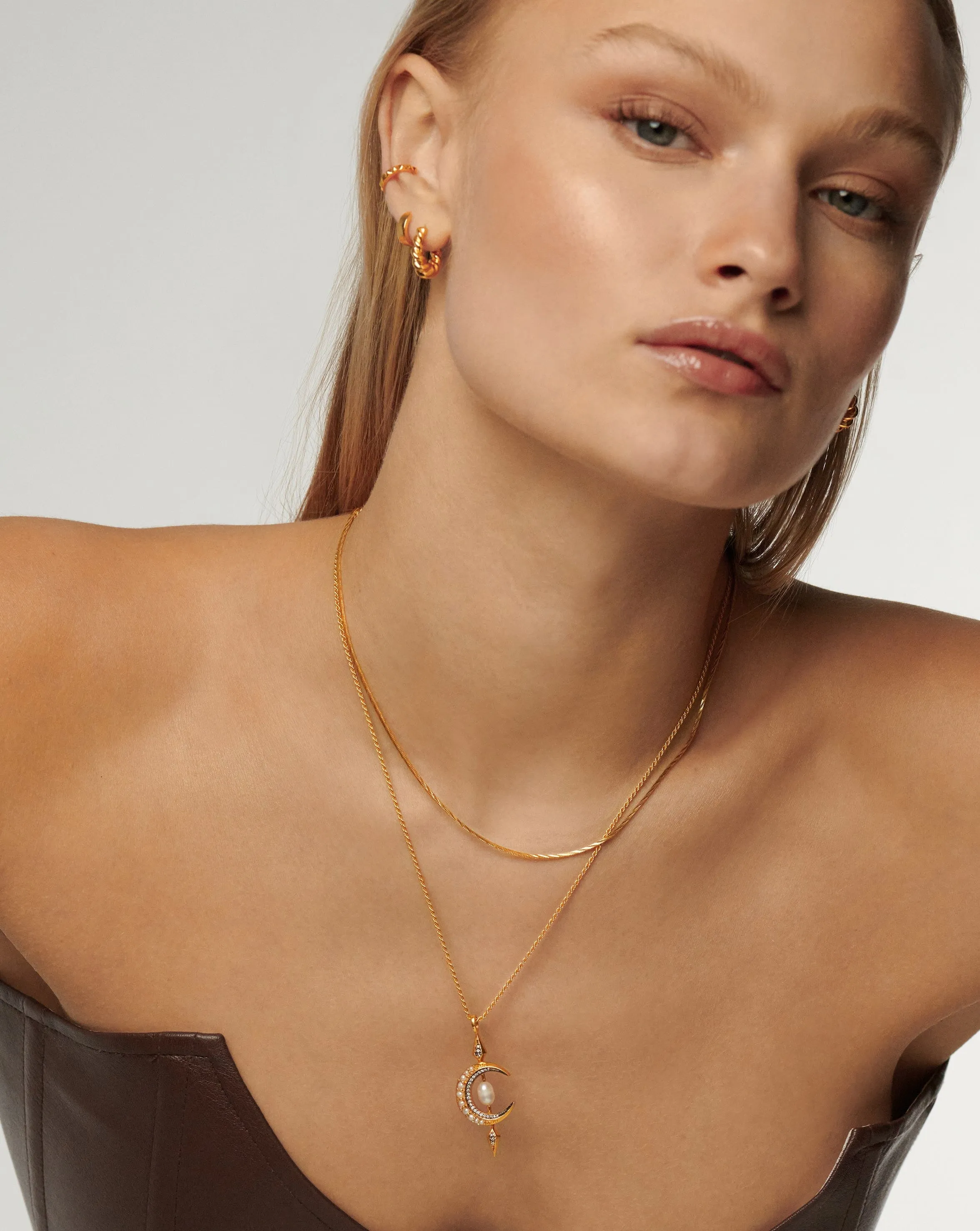 Savi Square Snake Chain Necklace