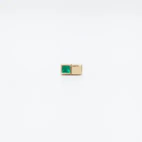 Single Princess Cut Emerald Cube Stud