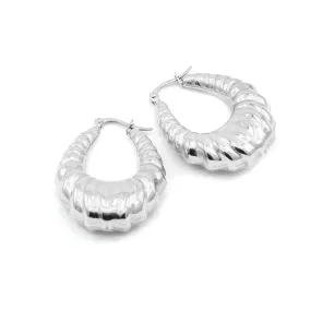 Stainless Steel Teardrop Hoop-M H W ACCESSORIES