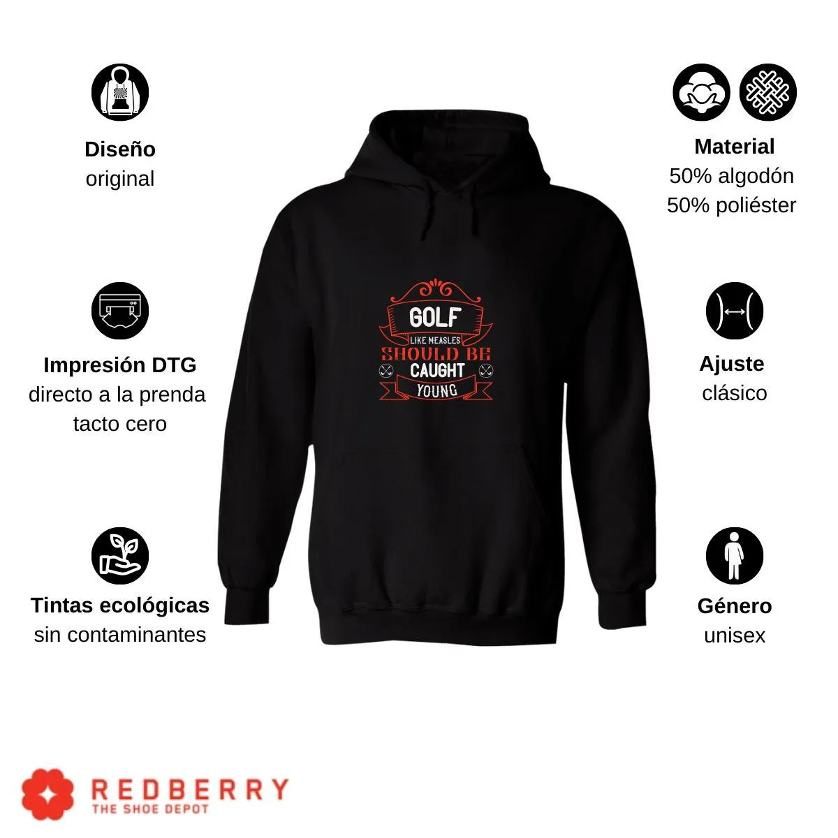 Sudadera Hombre  Hoodie Golf Deporte Frases 018