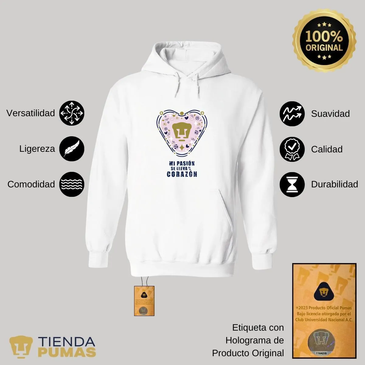 Sudadera para Hombre Hoodie Pumas UNAM Mi pasión