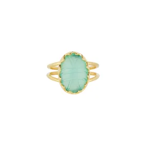 Vama | Anthea Ring | Metal-Sterling Silver | Stone-Aqua Chalcedony | Finish-Shiny